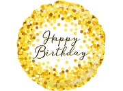 Happy Birthday Gold Sparkle Foil Balloon - image №1
