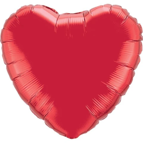 11" Ruby Red Heart Foil Balloon