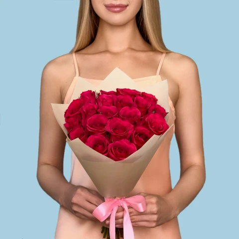 20 Hot Pink Roses from Kenya