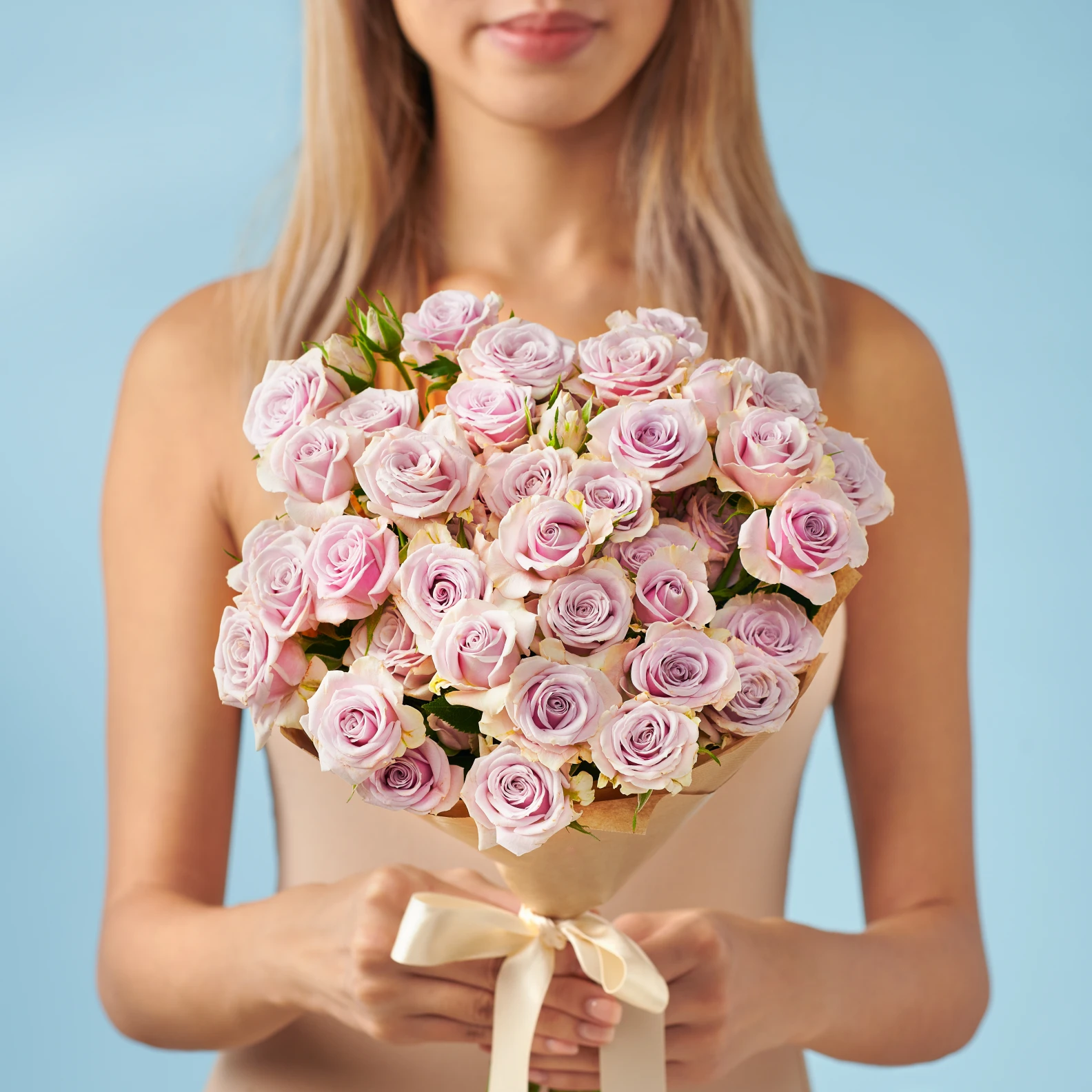 10 Spray Purple Roses - image №1